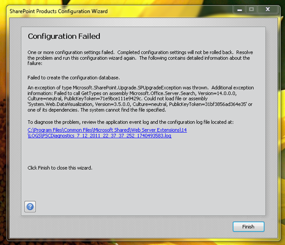 SharePoint Configuration Error | Versatile Digital DNA