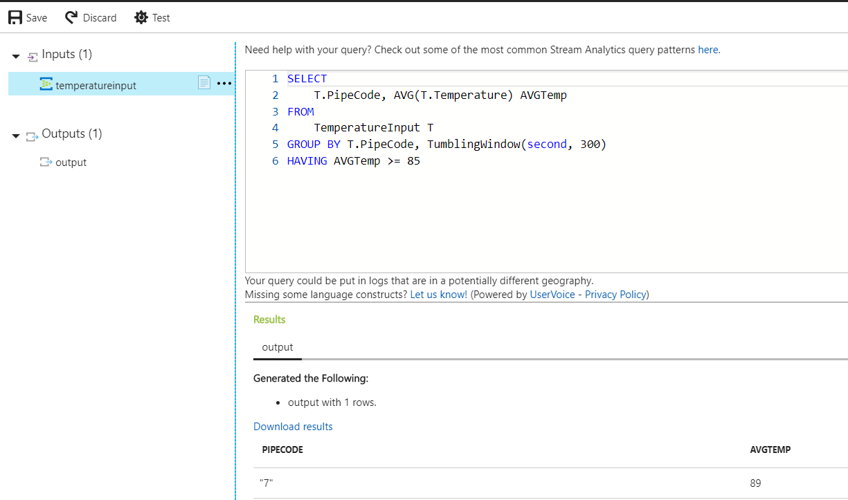 Complex Event Processing (CEP) with Azure Stream Analytics : Getting ...
